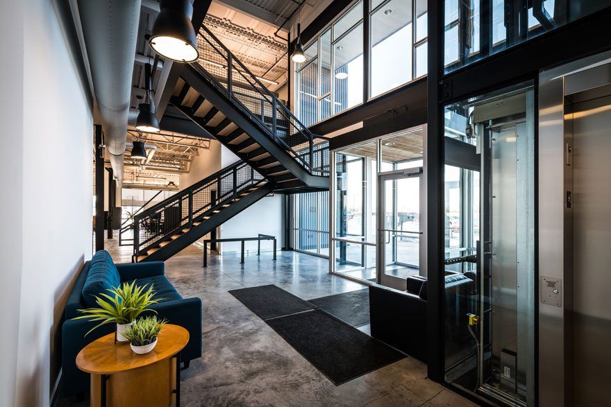 Horizon headquarters lobby and stairs