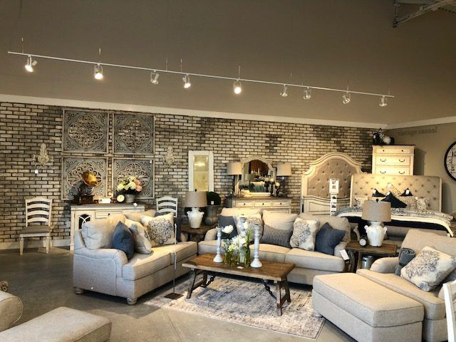 Furniture showroom with sectional sofa